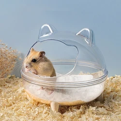 Small Animals Hamster Bathtub Clear Sand Bath Container Featuring Anti Spill for Sand Bath Explore World of Quiet