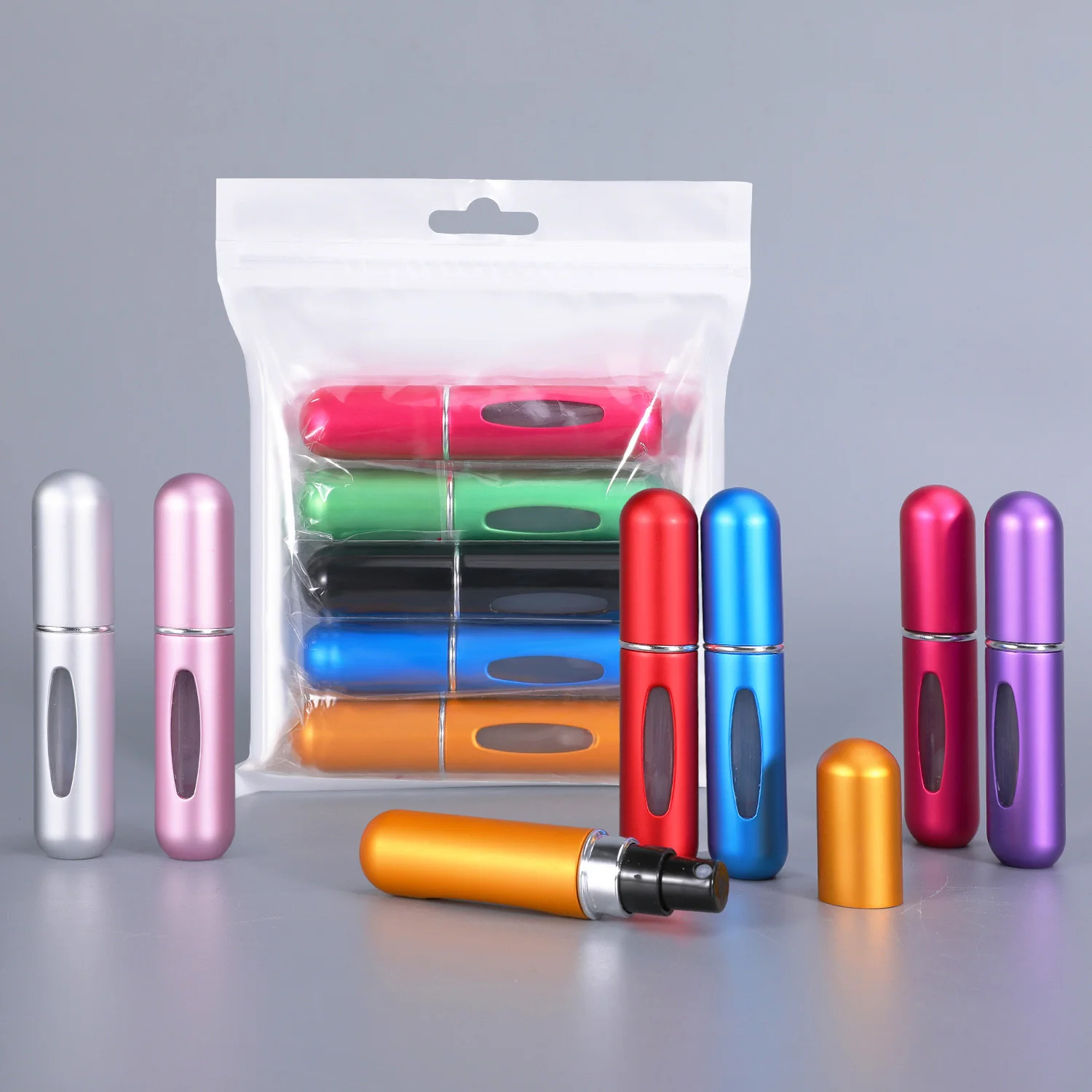 1/5pcs 5ml Bottom Charge Perfume Bottle Travel Mini Portable Sample Empty Container Spray Cosmetics Scent Atomizer Tool