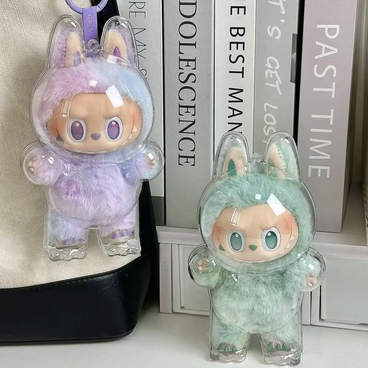 Protective Case for Labubu 3.0 Transparent Protective Cover Dustproof Cover Storage Box Backpack Hanging Decoration