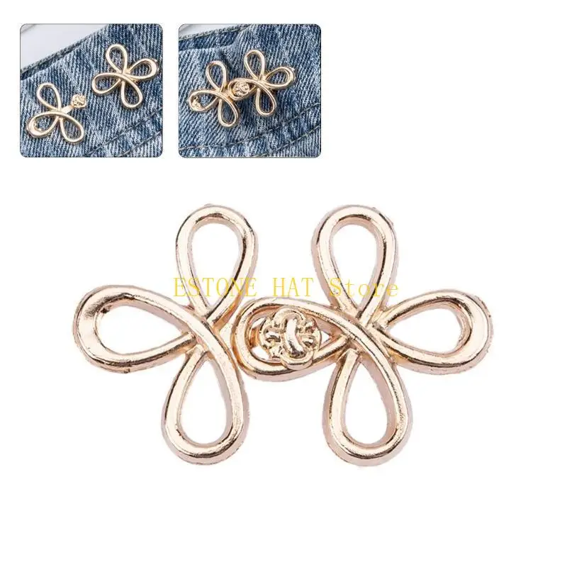 

49MF Waist Pin Brooch Waist Buckle Pants Jeans Tightener Clip Fitness Pin Adjust Tool
