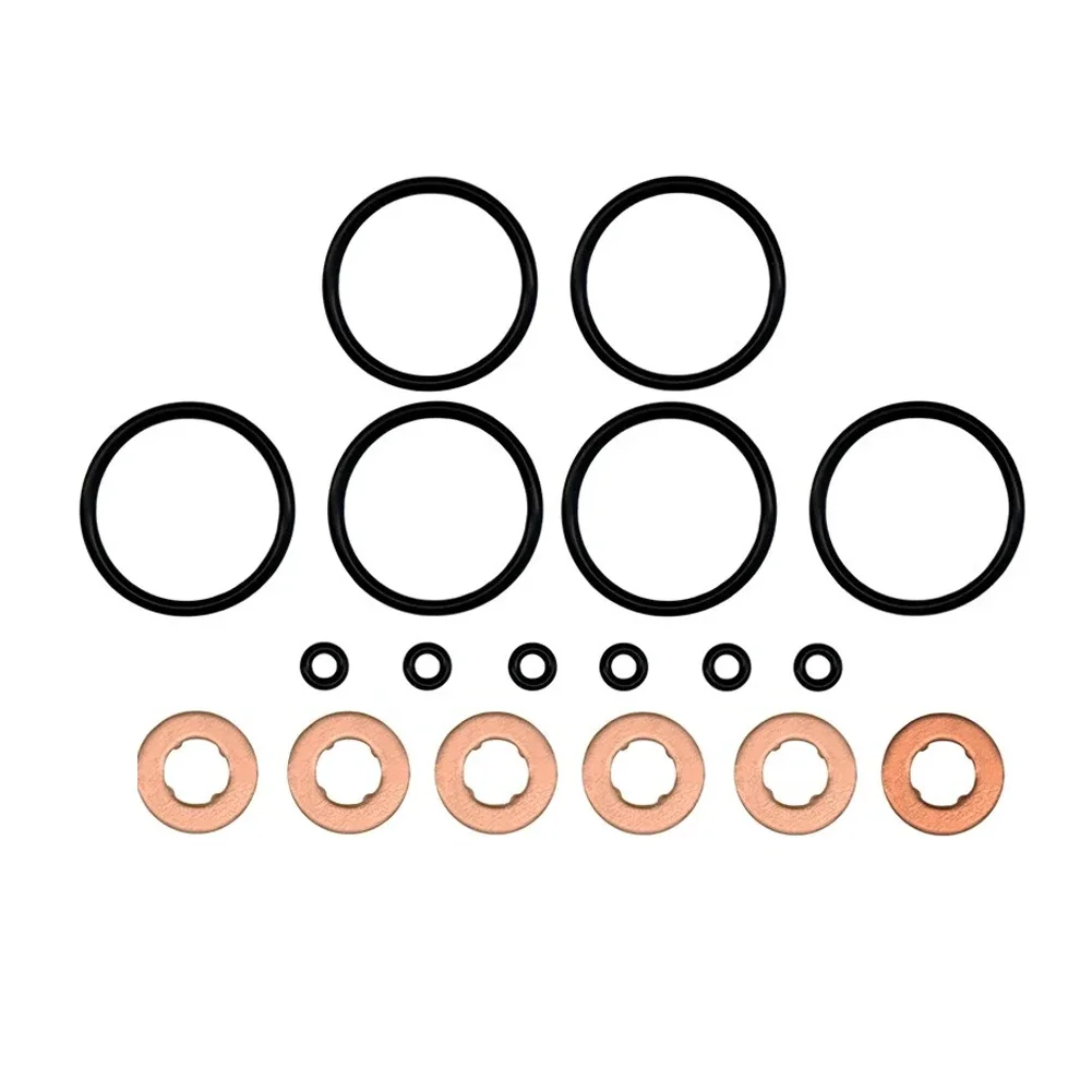 Injector Component Kit With 18 Washers And O-Rings For BMW Vehicles Using Reference Numbers 13532247156 13537794553