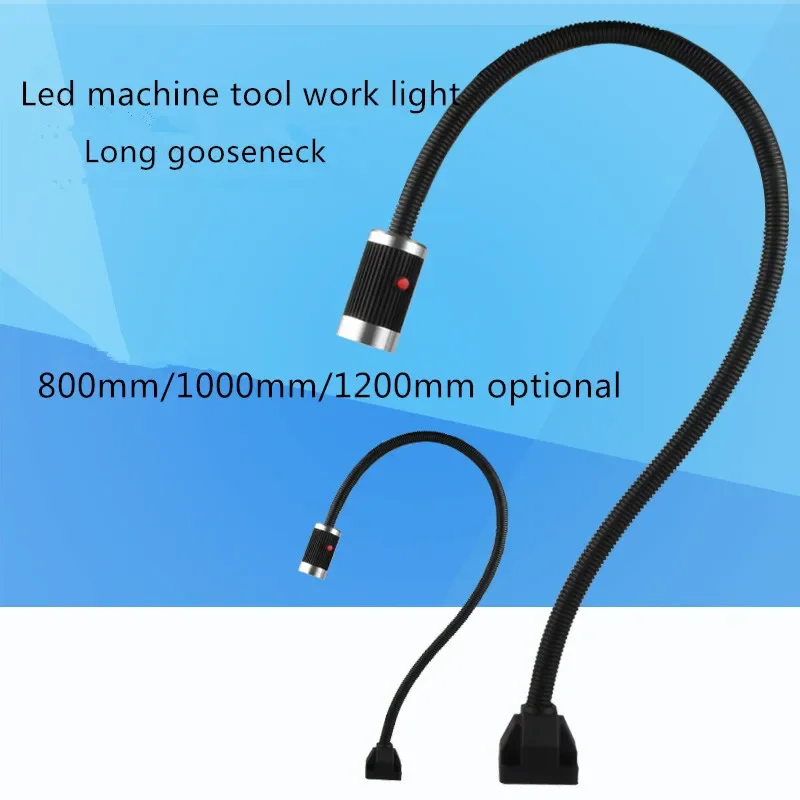 LED Machine Work Lamp With 80cm/100cm/120cm Long Gooseneck 220V 9W LED Lighting Tool For Industrial Machine CNC Lathe Workshop