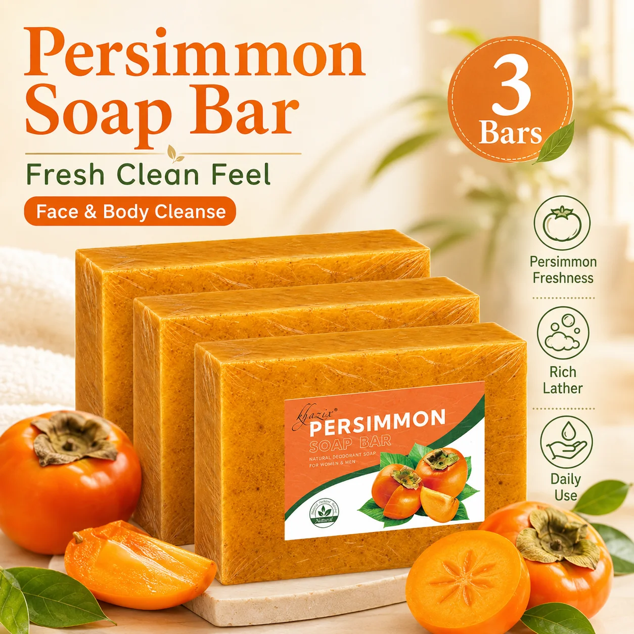 

1 Pack Turmeric Kojic Acid Soap Bars(120g) - Infused with Retinol, Hydrolyzed Collagen, Vitamin E & Shea Butter, Gentle Care for