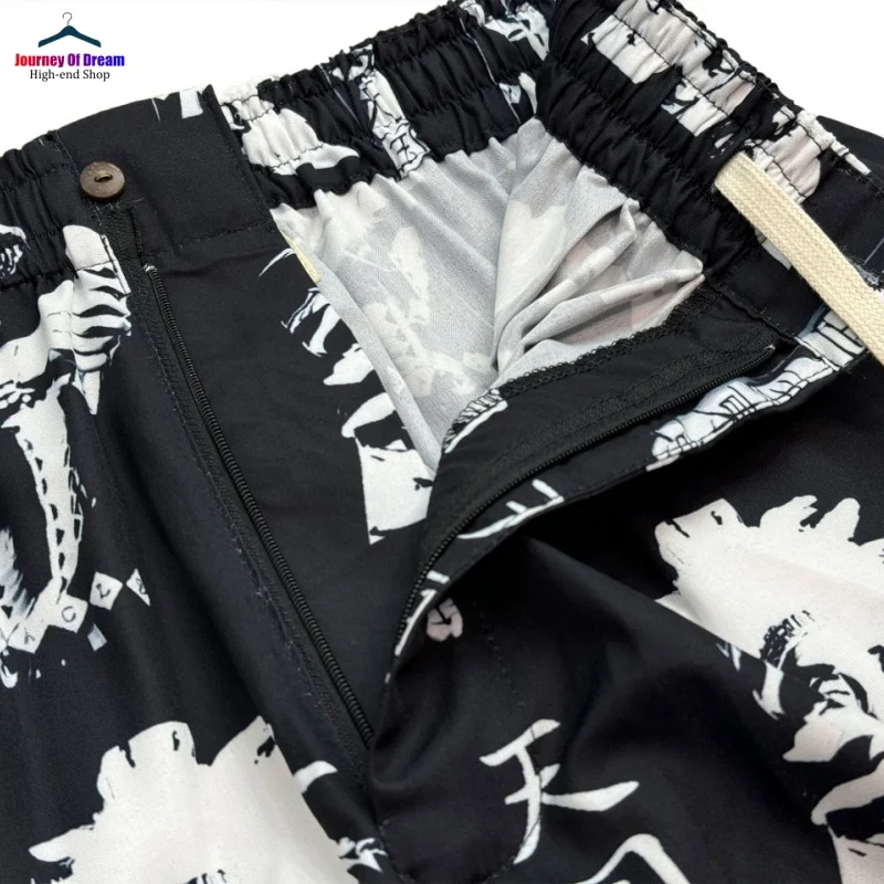 High Quality Mens Womens Black White Summer Beach Casual WACKO MARIA Heavenly Tokyo Full Print Casual Hawaii Shorts