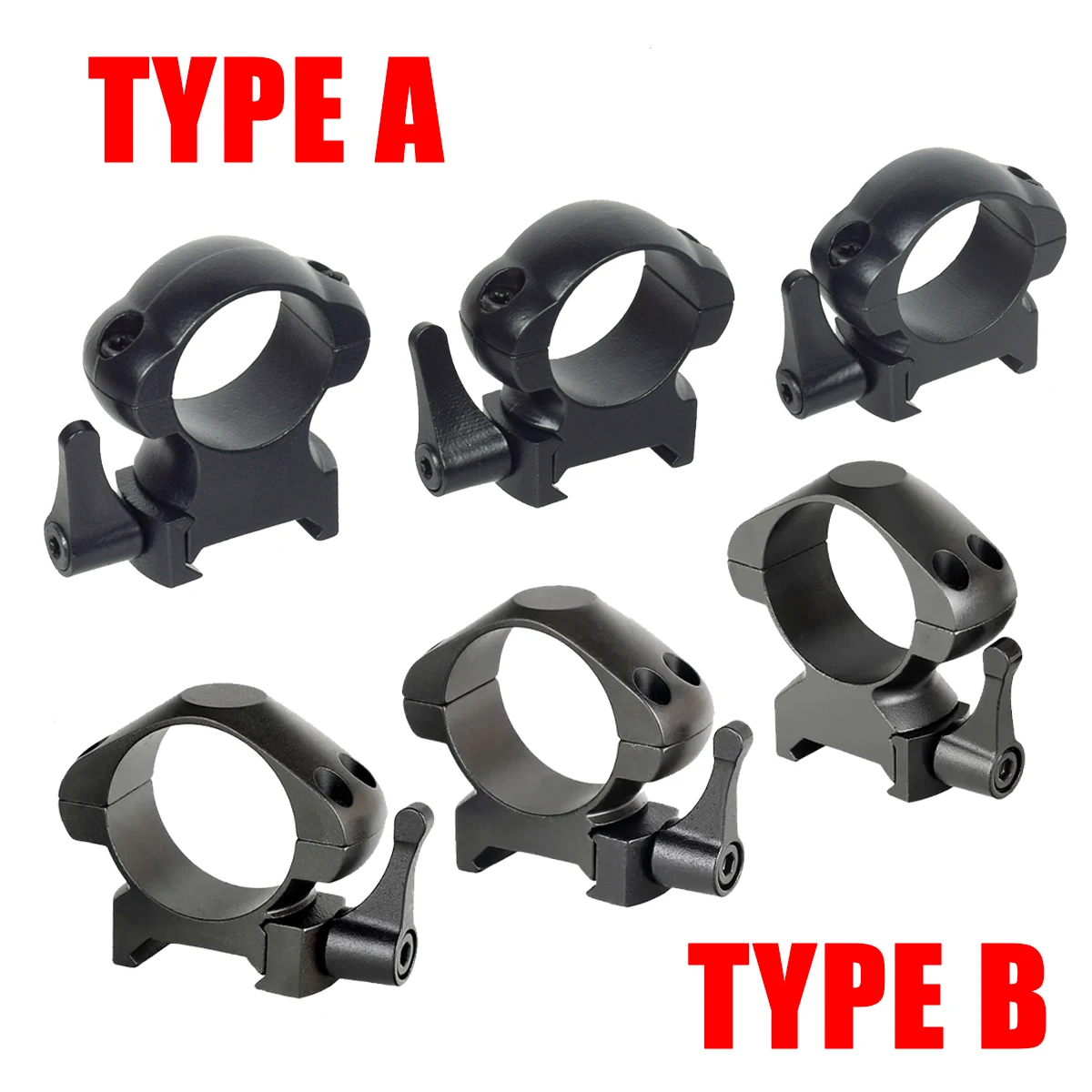 Quick Release 2Pcs 25.4mm 30mm Rings Diameter QD Hunting Scope Ring Level Durable And Firm Universal Picatinny Mount Accessories