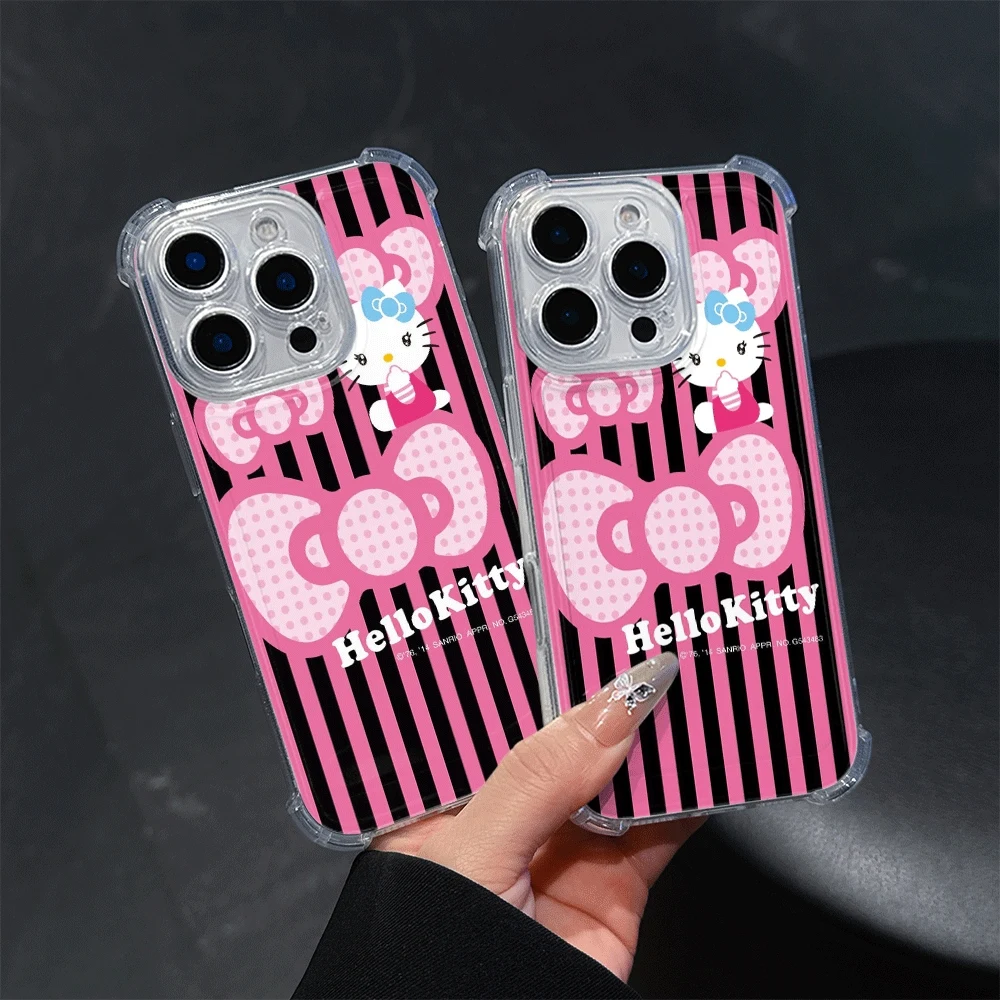 

Чехлы для телефонов Sanrio для IPhone 15 Pro, IPhone 16/15/14/13/12/11/x/xs/xs Max, прозрачный чехол для телефона для девочек, подарок Hello Kitty