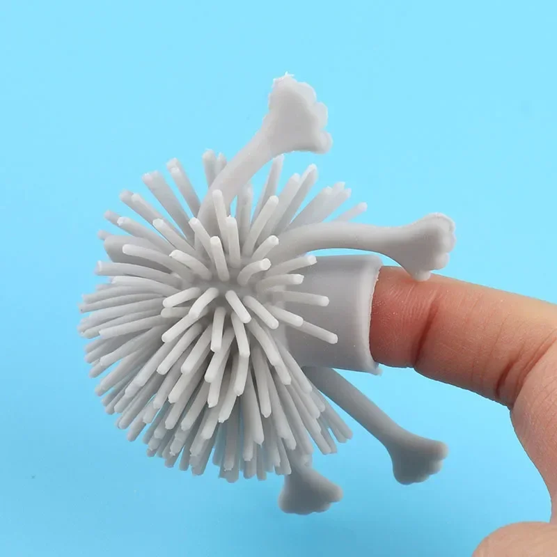 2 pezzi 4,5 cm morbido TPR animale forte burattino da dito elastico giocattolo per bambini regalo colore casuale