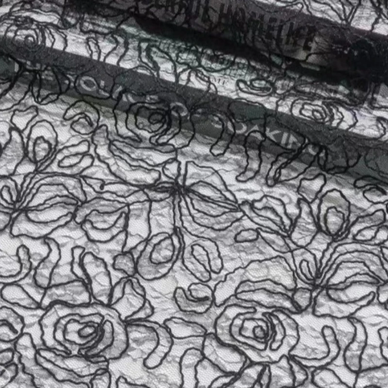 1meter Lace Fabric Rose Line Pattern Soft Textured Floral Delicate Elegant Style for Dress Coat Camisole DIY Sewing Accessories view 6