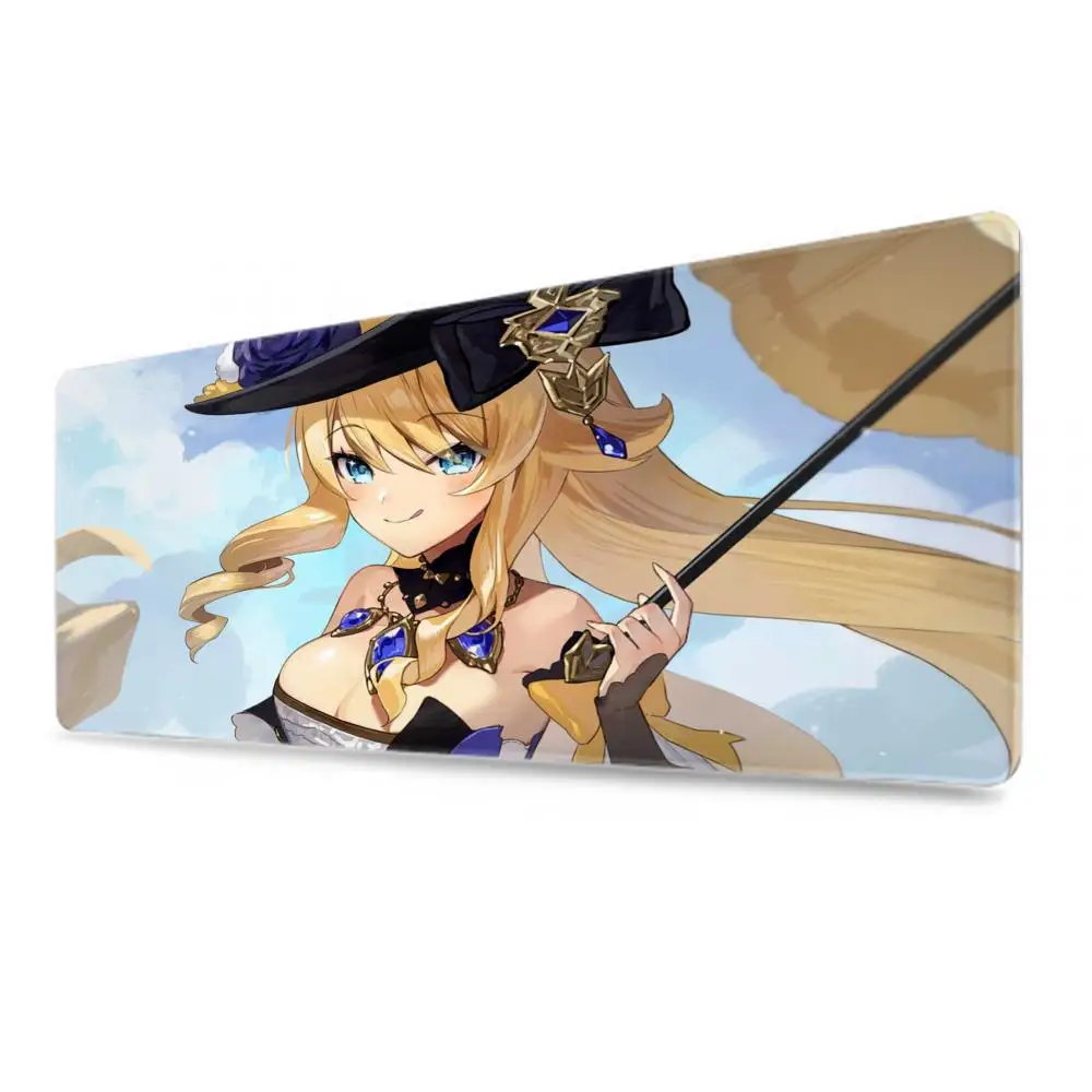 Matras bantalan Mouse Game Genshin dengan bantalan Mouse Pad Pad Mousepad benturan Navia Game dengan bantalan Aksesori Gaming Prime alas Keyboard XXL