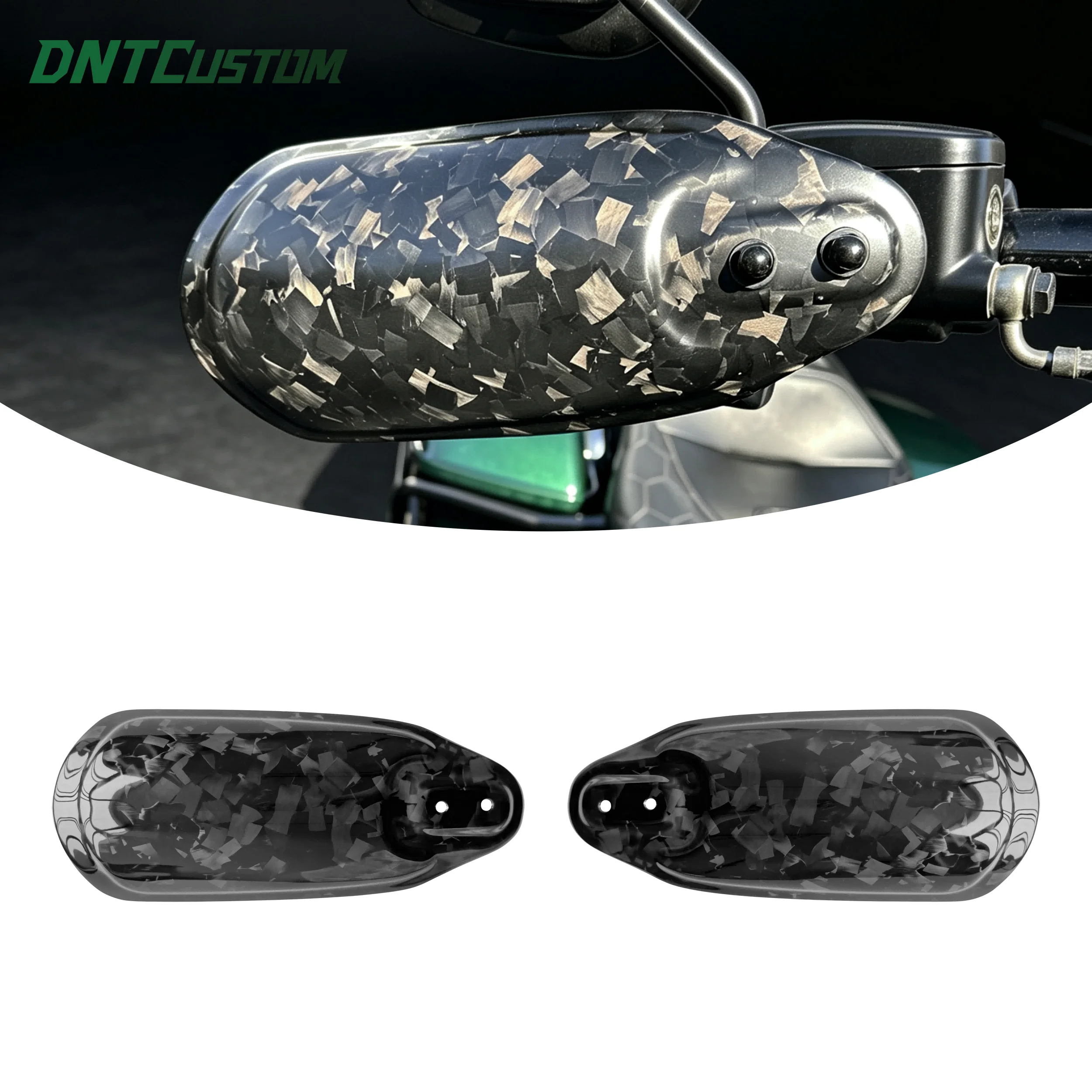 DNTCUSTOM Motorcycle Forged Carbon Fiber Handlebar Hand Guard Wind Deflector Cover for Harley Softail Street Bob(FXBB)2018-2020