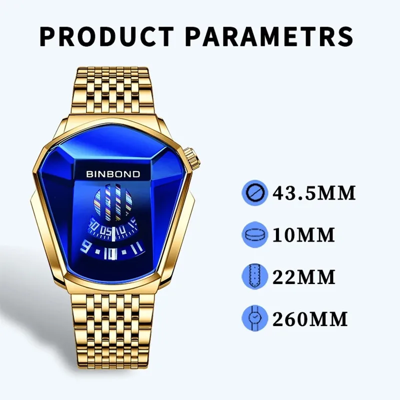 Reloj deportivo de pulsera para hombre, cronógrafo Digital con pantalla táctil LED, diseño 3D de cristal dorado, informal, 2023