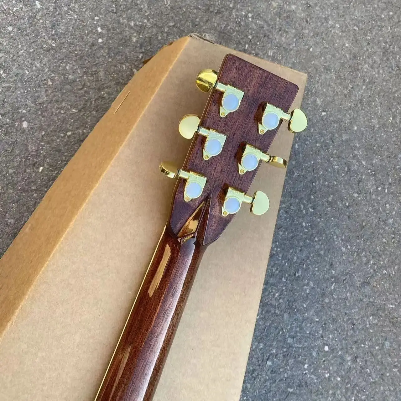 41 inch D45, op voorraad, D45-model, akoestische gitaar, 41 inch, kleurrijke schaal, inleg met abalone binding