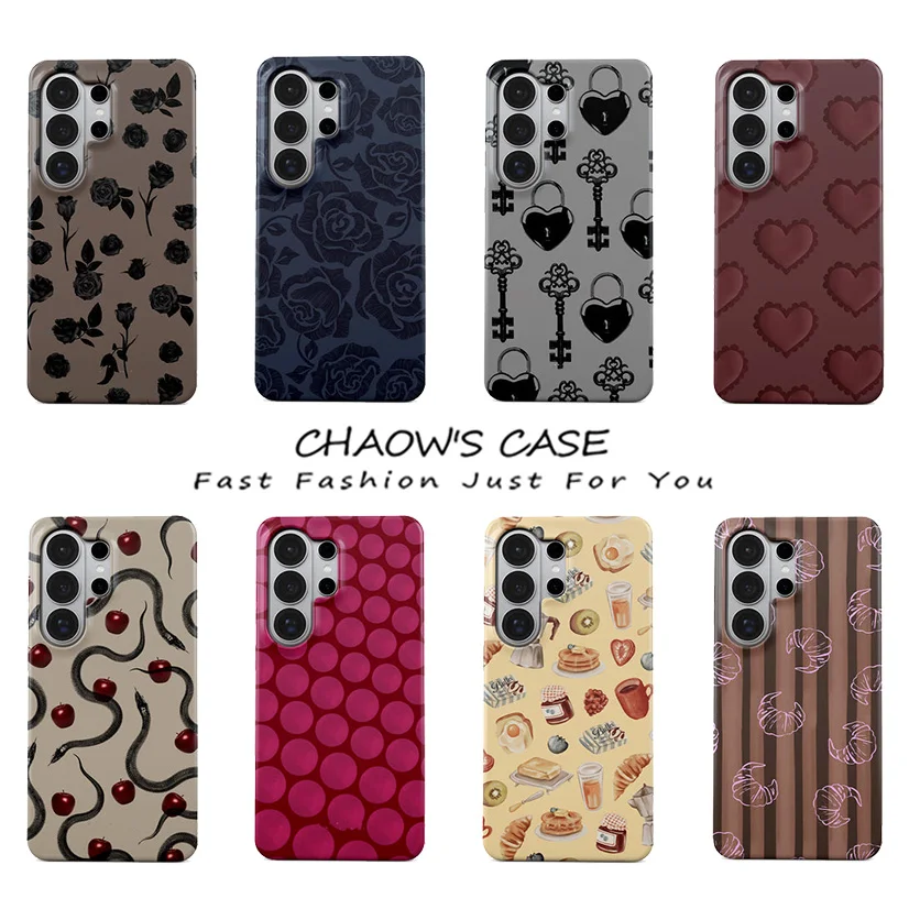 

Luxury Bugrs Noir Floral Phone Case for Samsung Galaxy S20 FE S22 S24 S25 S26 Plus Ultra Edge 4G 5G Double-layer Back Cover