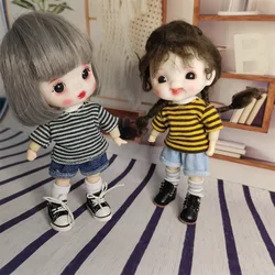 Mini panno per bambole per 16cm Bjd Doll Ob11 Set di vestiti per bambole 1/8 Bjd Doll Dress Up Skirt 6 pollici abiti carini uniforme