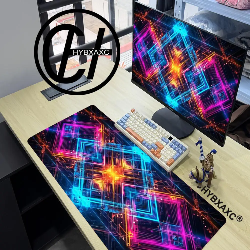 

HD Neon Geometric Energy Matrix Xxl Mouse Pad 900x400 Mousepad Cheap Pc Gamer Cabinet Setup Gaming Accessories Desk Mat Deskmat