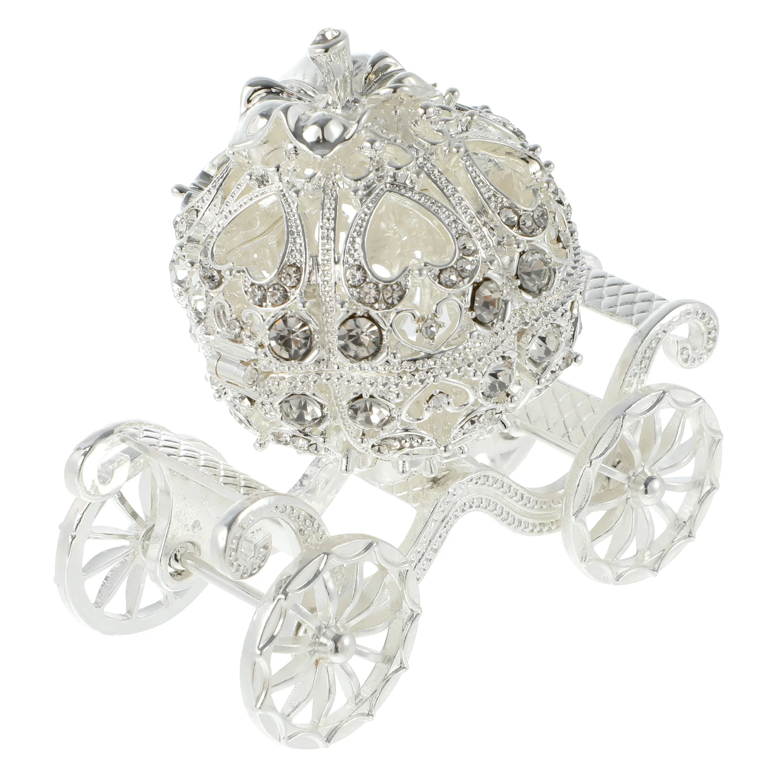 Pumpkin Car Decoration Rhinestone Jewelry Holder Carriage Centerpiece European Style Adornment