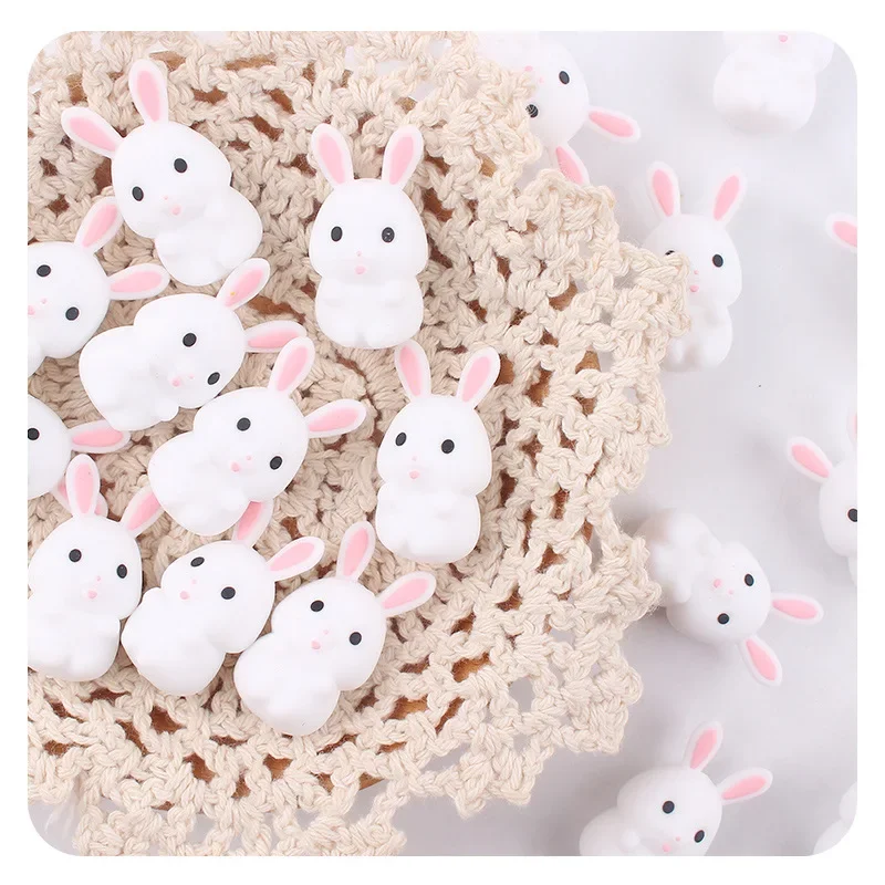 

Kissteether 3pc 3D Rabbit Silicone Focal Beads For Beadable Pen Silicone Charms for Pen Keychain Making Key Ring Characters