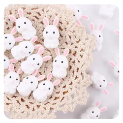 Kissteether 3pc 3D Rabbit Silicone Focal Beads For Beadable Pen Silicone Charms for Pen Keychain Making Key Ring Characters