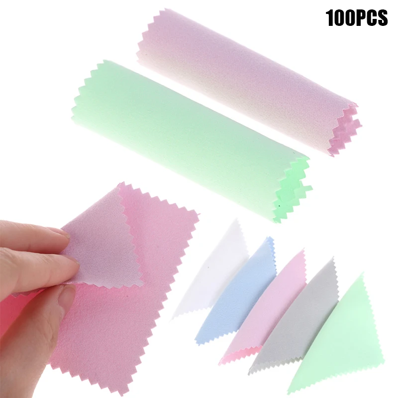 

100PCS 8x8cm Jewelry Clean Polish Cloth for Ring Necklace Jewelry Cleaning Tools Glasses Lens Phone Screen Soft Wiping Napkins