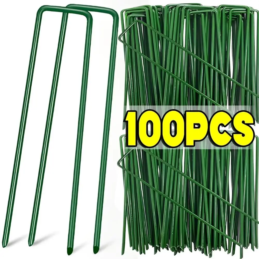 

6 Inches Landscape Nail Garden Stakes Durable and Sturdy Weather Resist U-shaped Garden Nail Rust-proof Galvanized