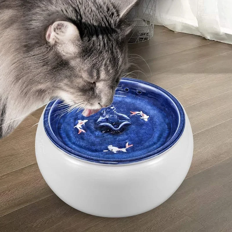 1.5L Electric Ceramic Cat Drinking Water Fountain For Cats Dogs Drinking Bowl Automatic Cat  feeding Dispenser Pets Bowl