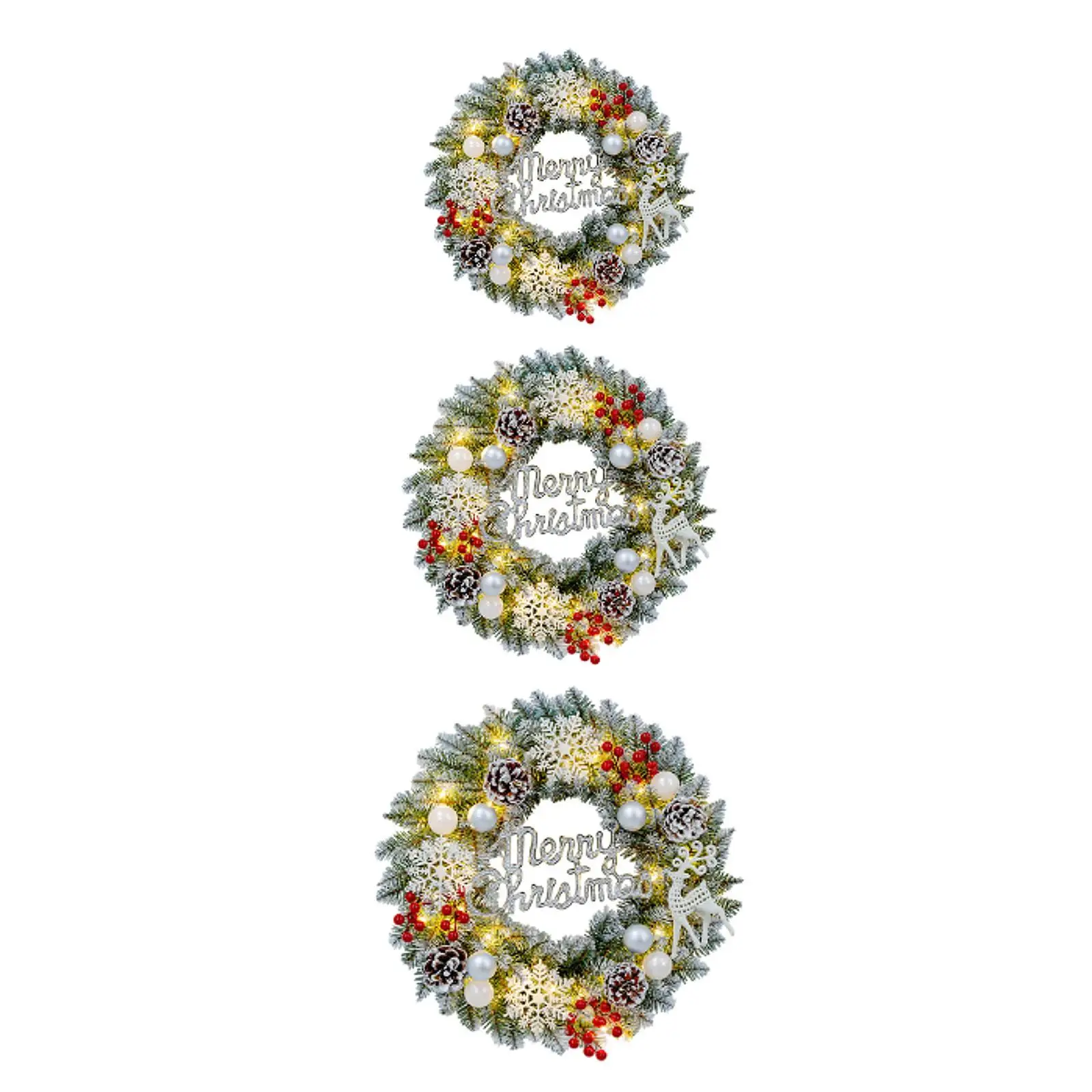 

Christmas Wreath with Light Winter Wreath for Farmhouse Celebration New Year