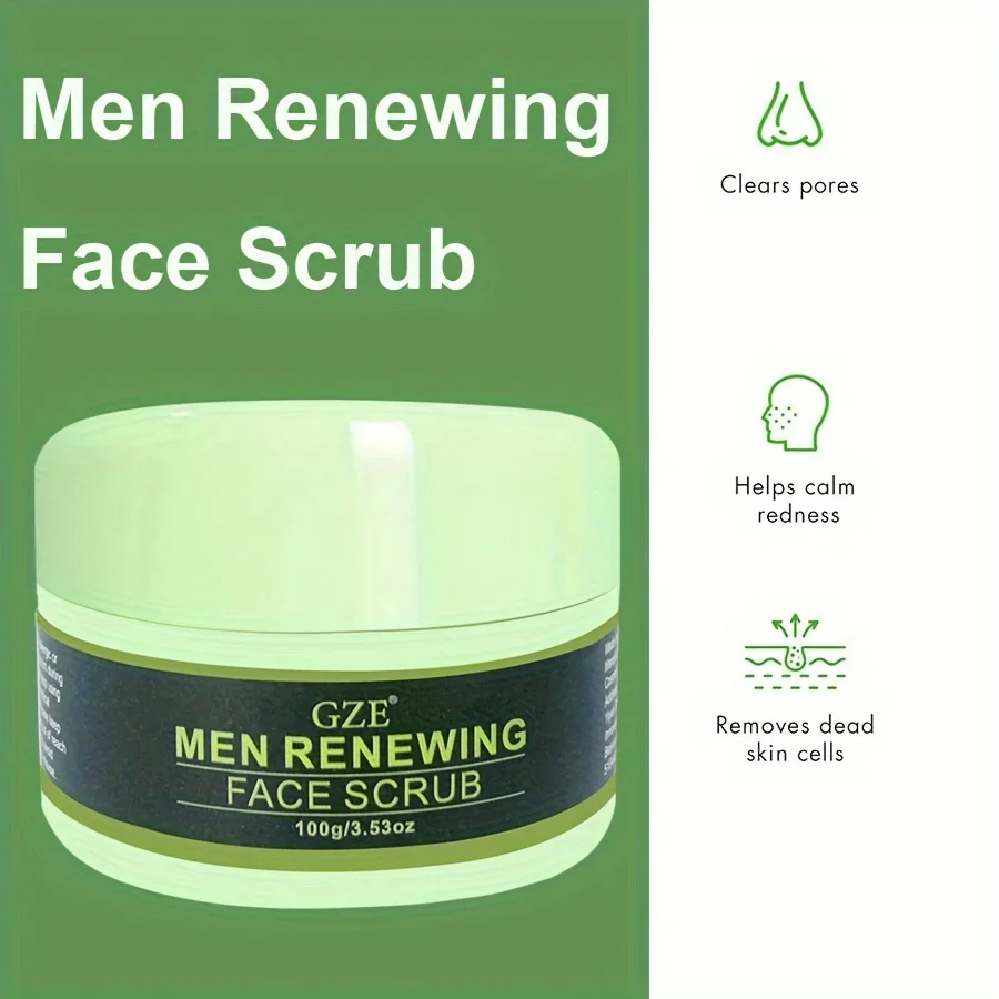 GZE MEN RENEWING FACE SCRUB Deep Exfoliating Facial Scrub Formulated with Jojoba Beads, Coffee Extract and Pumice