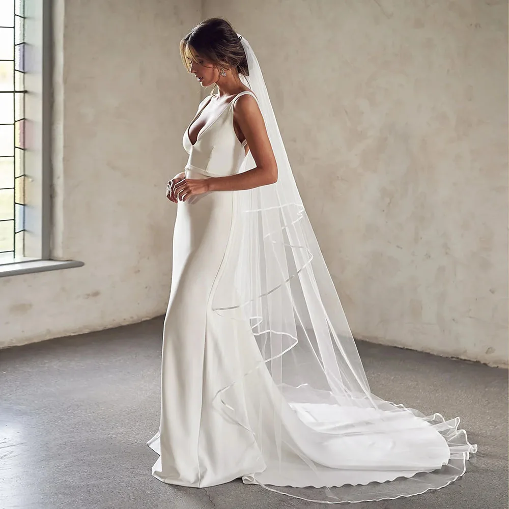 

2024 New Wedding Gown Ivory Women Sweet Train Formal Wedding Party Dress V Neck Brides Dress Wedding Dress