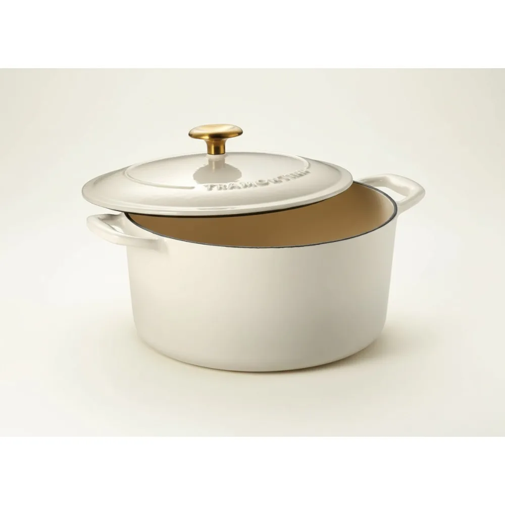 

Premium Enameled Cast Iron Dutch Oven 5.5-Quart with Lid, Non-Stick Interior, Oven Safe for Home Cooks & Chefs