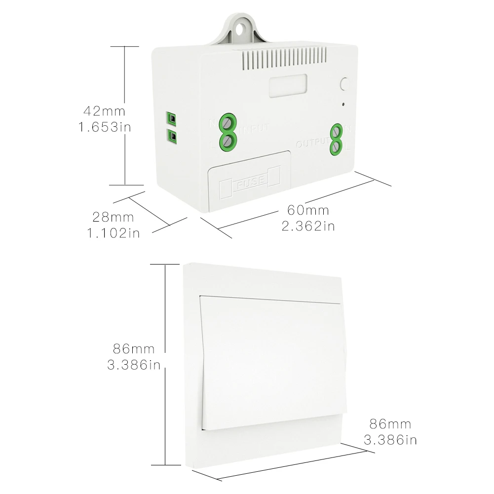 MOES RF433 Wireless Switch No Battery Remote Control Wall Light Switch Self Powered No Wiring Needed Wall Panel Transmitter.