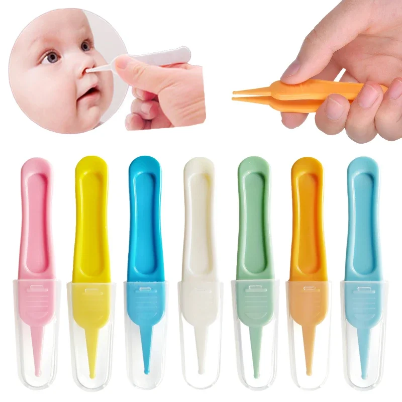 Newborn Dig Booger Clip Baby Ear Nose Navel Clean Tools Kids Safety Tweezers Cleaning Forceps Toddler Nasal Cavity Care Supplies