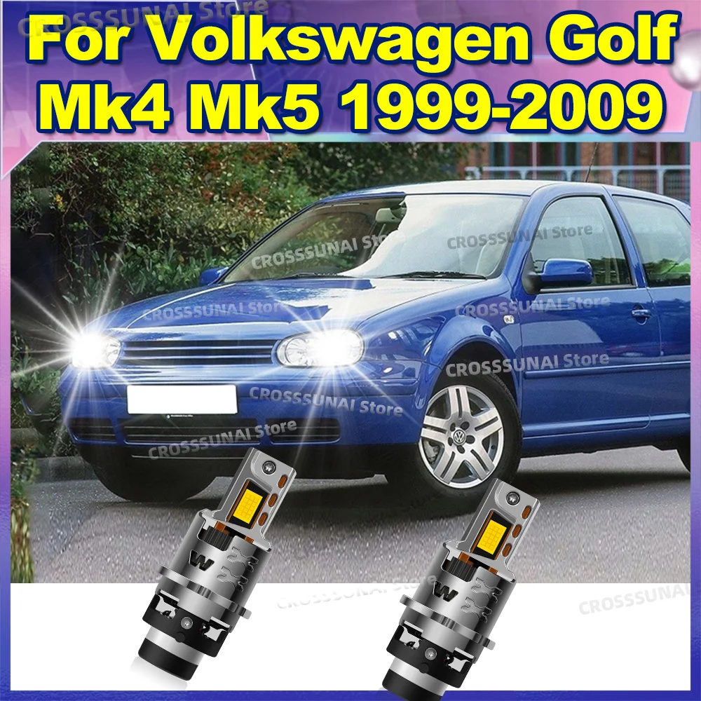

LED Headlights Canbus 1:1 HID Xenon Auto Lamp 50000LM For Volkswagen Golf Mk4 Mk5 1999-2009 2003 2004 2005 2006 2007 2008