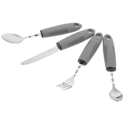 Easy Grip Adaptive Utensils 3 Piece Set Weighted Utensils Hand Tremors Parkinsons Elderly Stainless Steel Fork Knife Spoon