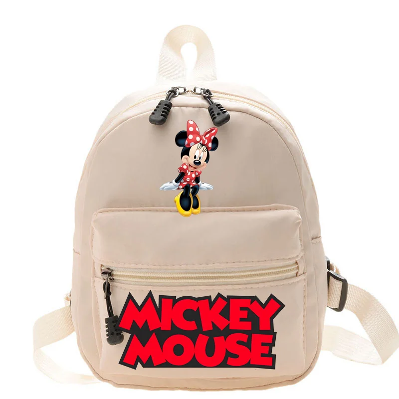 Mochila Disney Mickey e Minnie Mouse feminina, linda bolsa, simples e versátil, em estilo universitário, bolsa de moda, bolsa popular, mochilas de menina, 2024