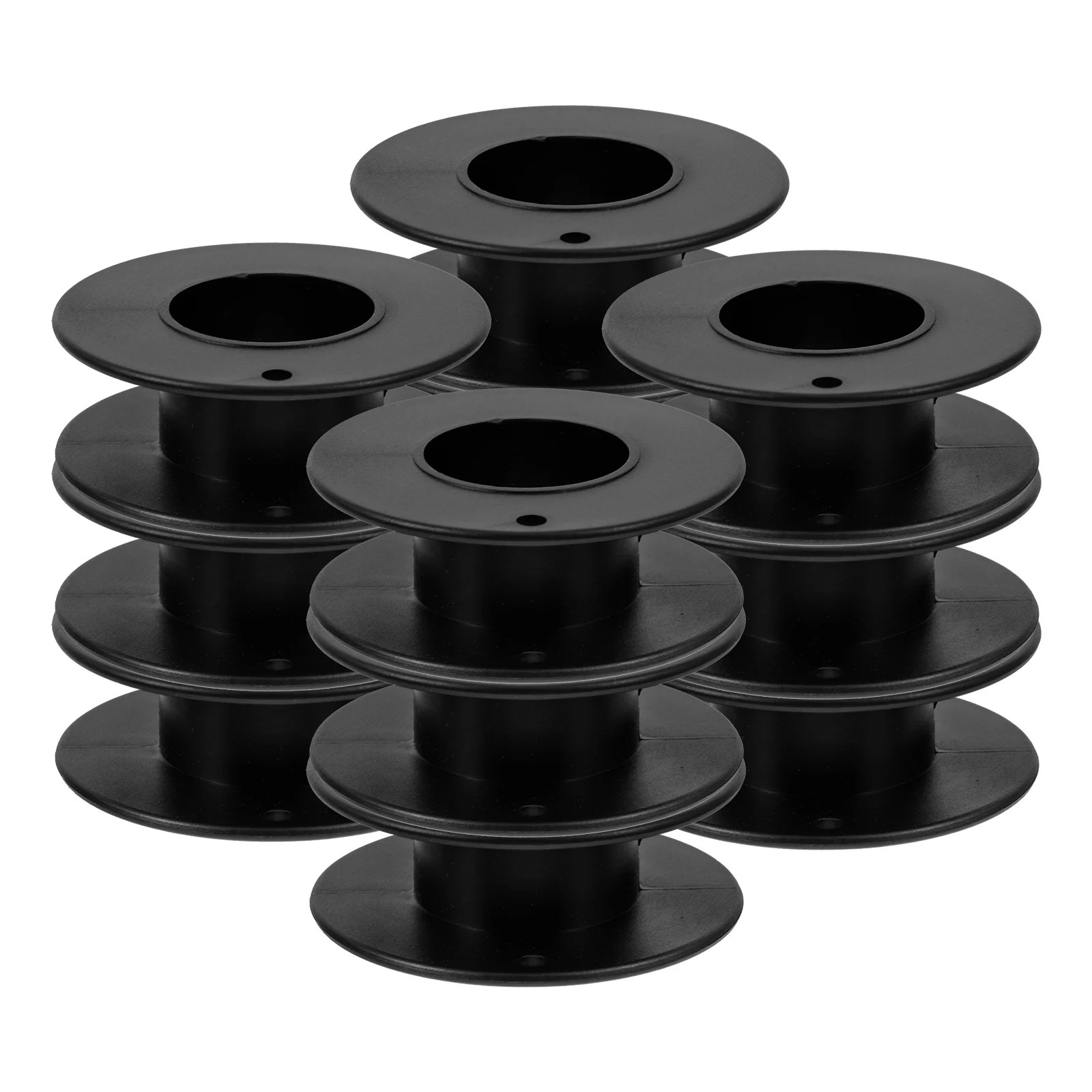 

12pcs Black Plastic Bobbins Reel Spool Thread Sewing I Shaped Wheel Empty Mini Wear Resistant Compact Accessories