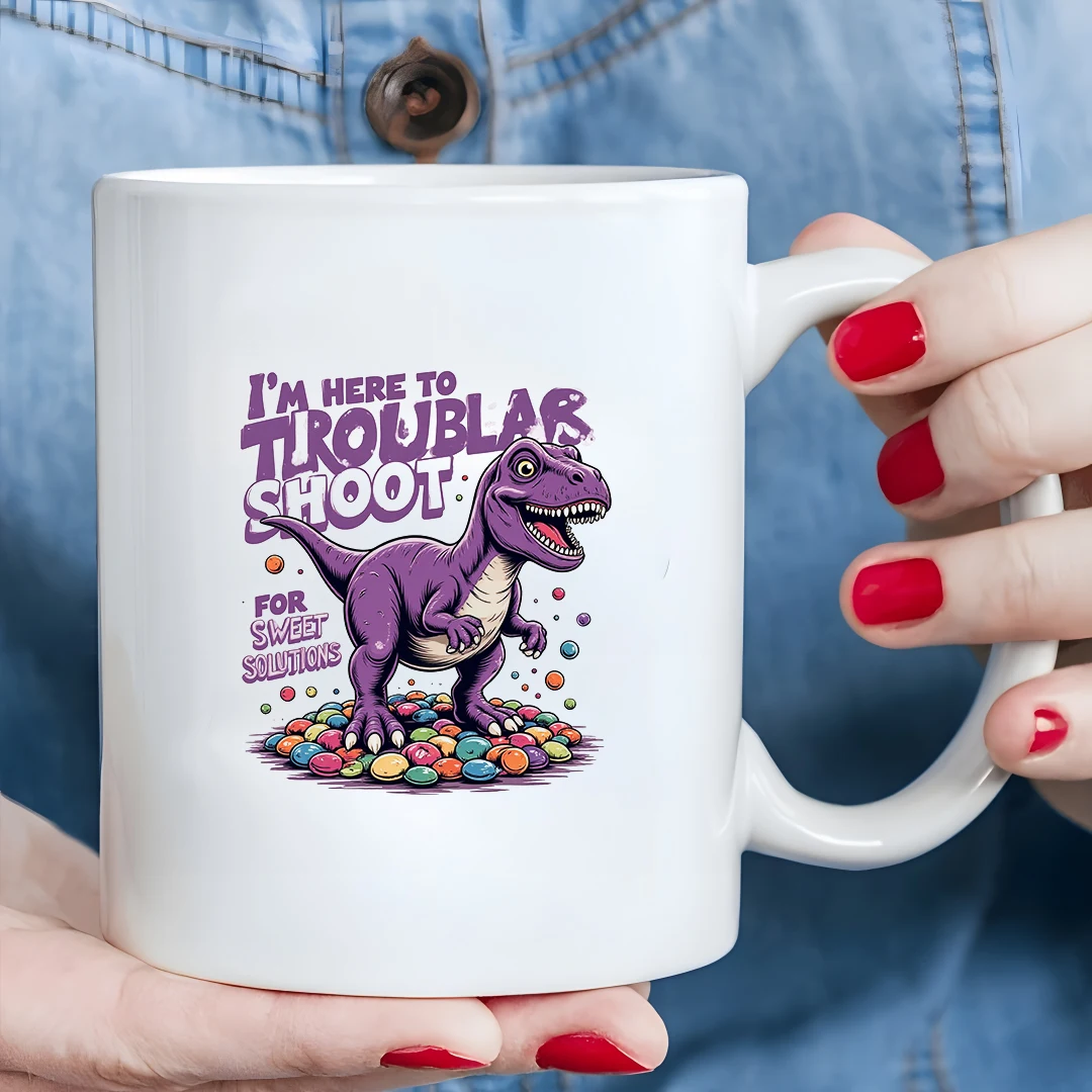 

11oz Dinosaur Candy Mug Kids Cartoon Cup Christmas Gift Family Office Cup Purple Dino Emoticon Cuteness
