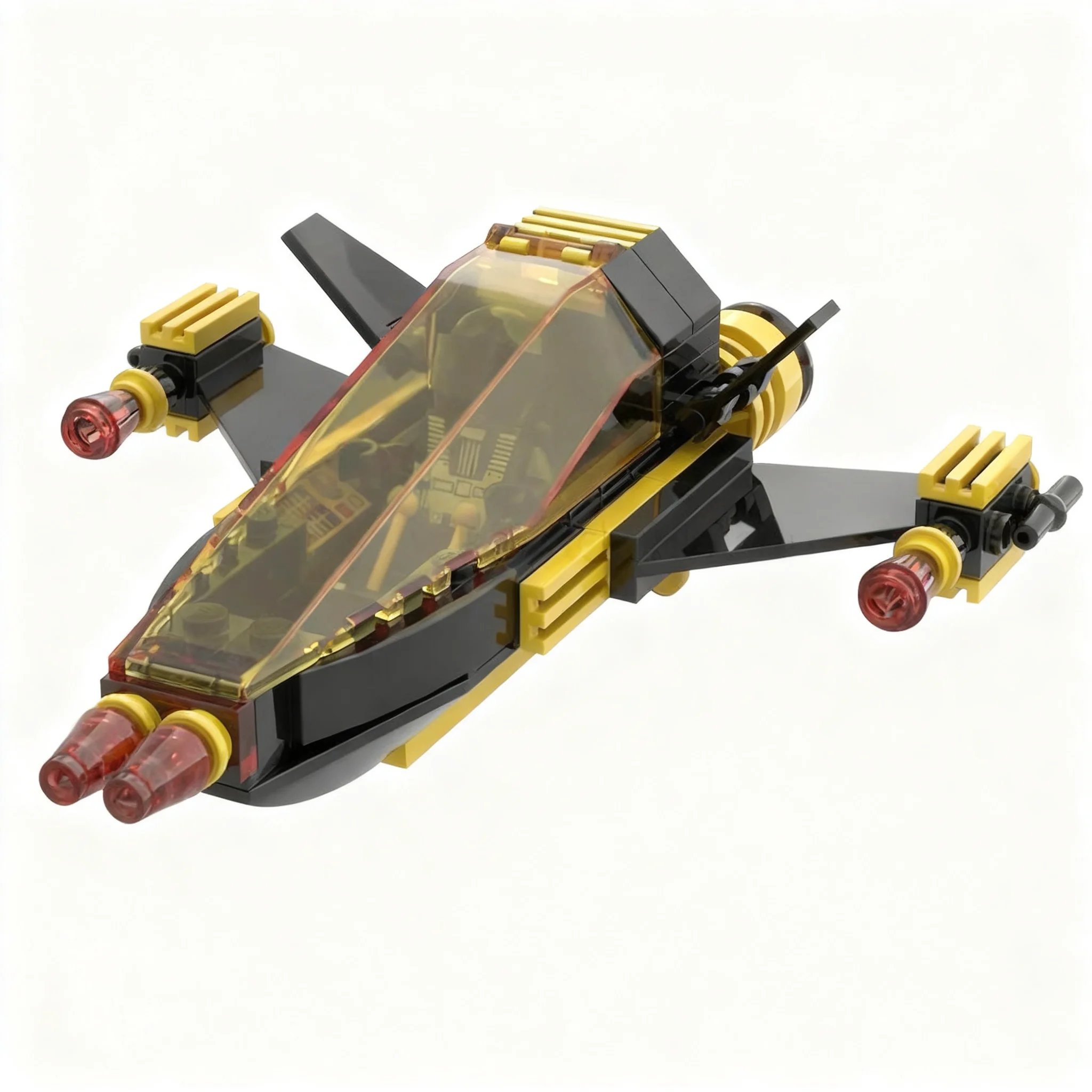 282pcs MOC Space Blacktron Fighter Heavy Fighter Module Model Building Blocks Architecture Assemble DIY Creative 3D Birthday