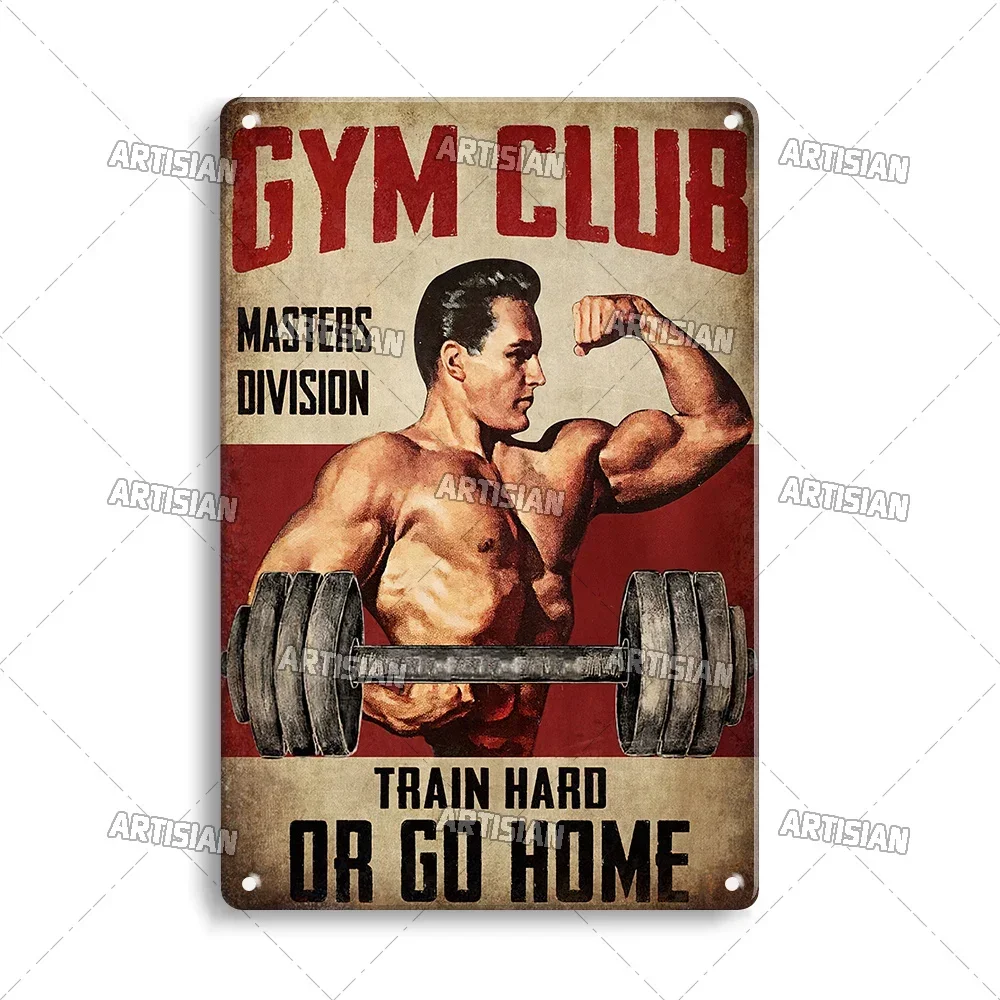 Old Man Gym Club Inspirational Phrase Art Painting Wall Plate Decor Vintage Tin Sign Fitness Garage Room Decoration Metal Signs view 4