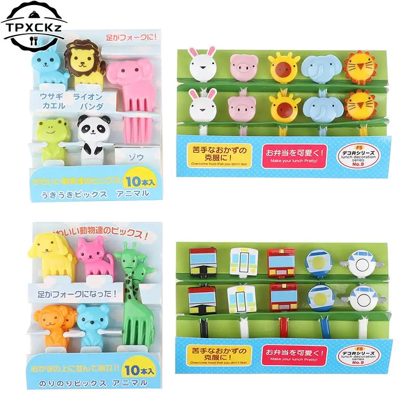 Cartoon Fruit Fork Toothpicks Cute Animal Food Selection Mini Bento Box Lunch Box Decoration Children's Food Supplement Tool