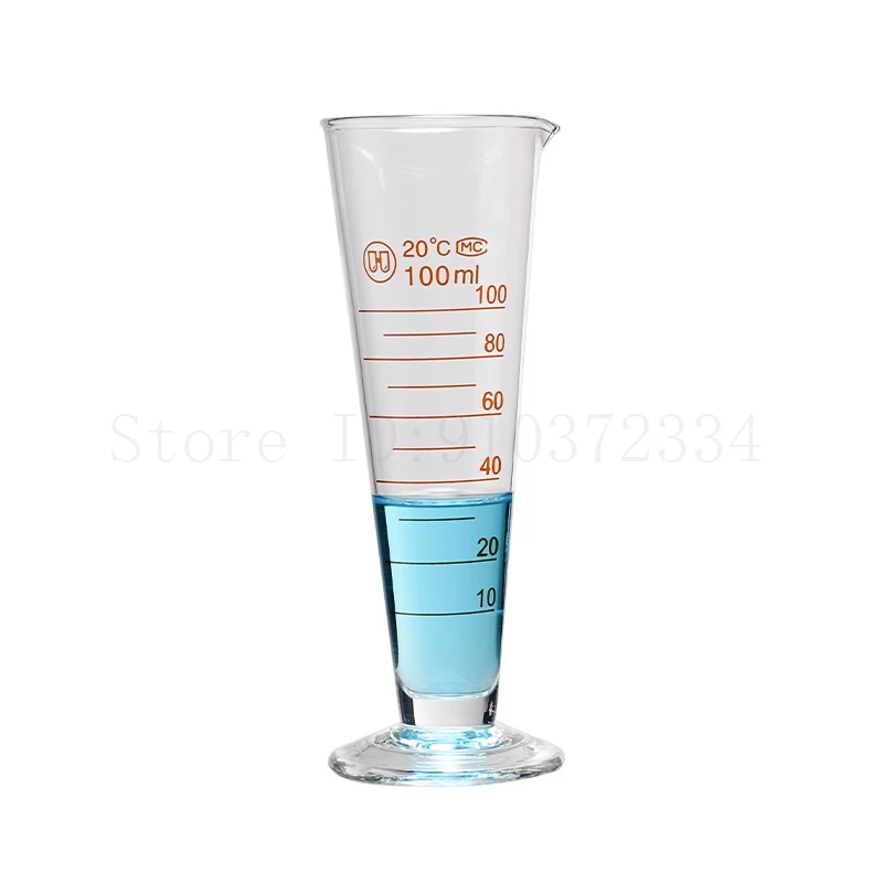 1pc 5 10 20 25 50 100 250 500mL Glass Triangular Measuring Cup Graduated Conical Cylinder