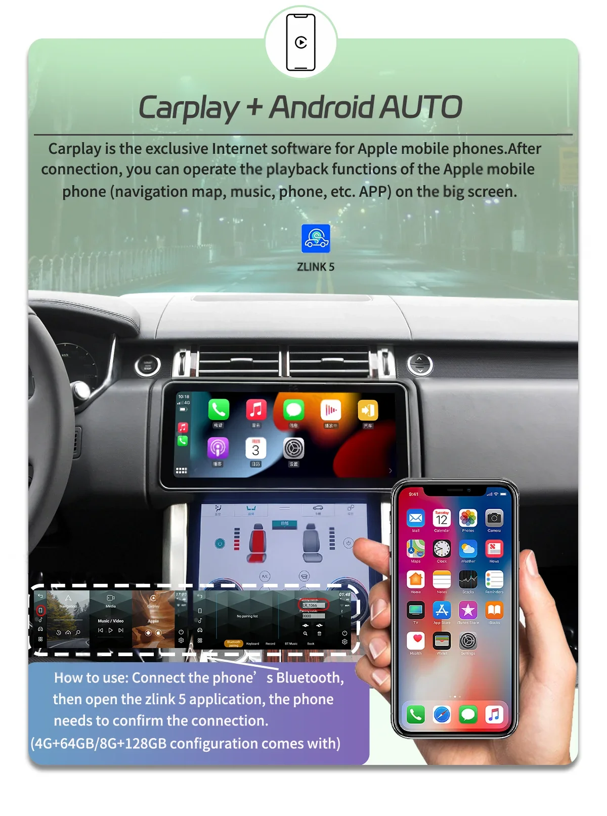 Upgrade 2023 Lastest 256G Android Radio Car For Land Rover Range 2014-2022 Rover Vogue L405/Sport L494 HeadUnit Carplay 4G Wifi
