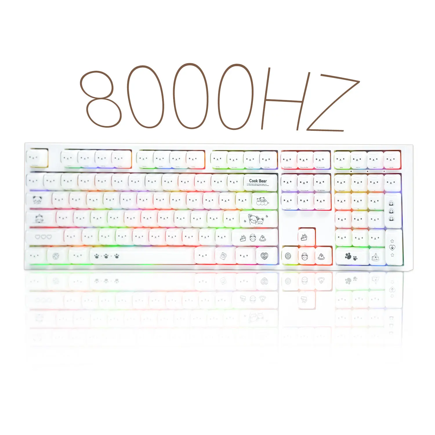 Akko 5108 V5 Mechanical Keyboard Bear Theme SP MAO Keycap 108-Key Full Size Per-Key Flex-Cut Hot Swap 8K ARGB Wireless Keyboard