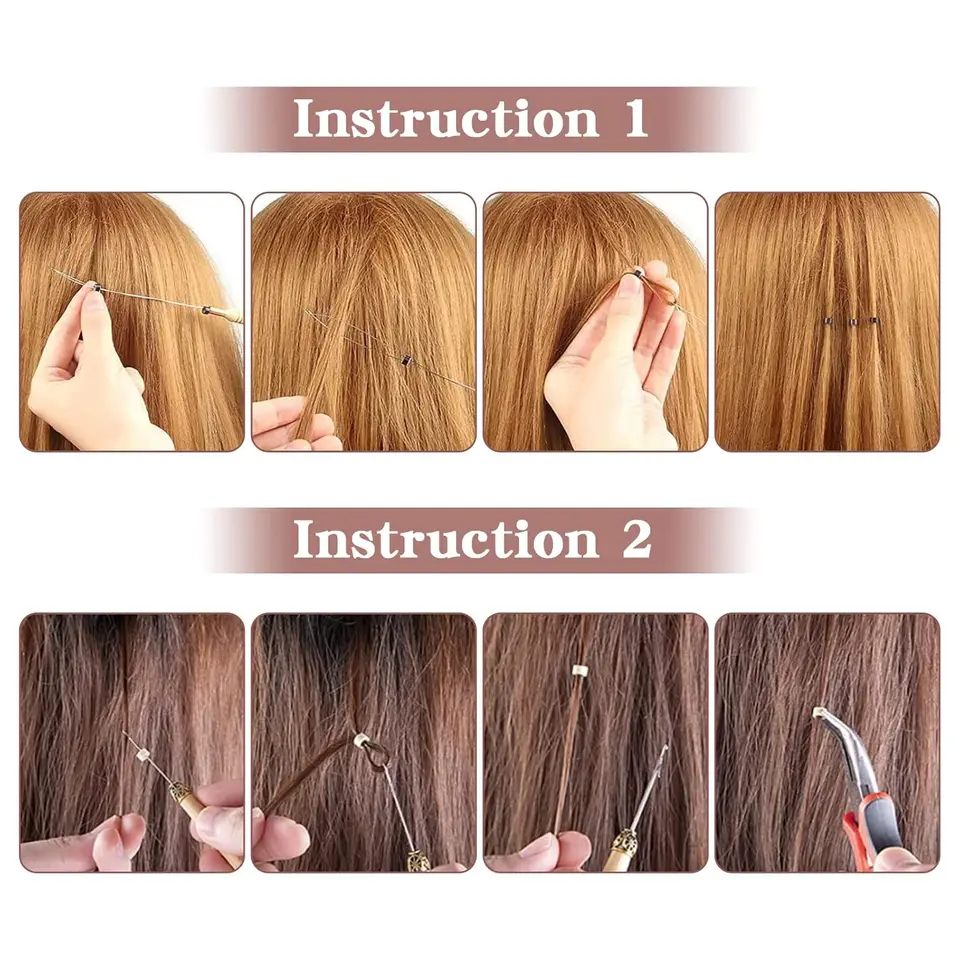 500 Piezas de Cuentas de Micro Enlaces Multicolores para Extensiones de Cabello, Anillos con Revestimiento de Silicona para Salones Profesionales 3