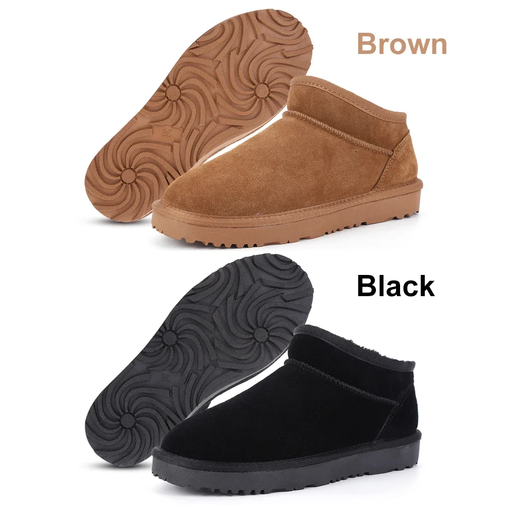 Women Snow Boots Warm Winter Booties Anti-Slip Slip On Short Boots Comfort Ankle Boots Faux Fur Lining Boots for Hiking