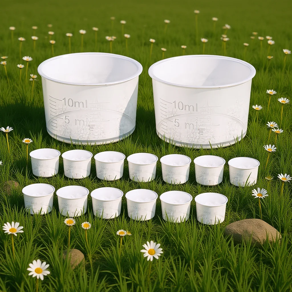 

100pcs Plastic Measuring Cup 10Ml Clear Thickened Disposable Reusable Liquid Measurement Cups For Lab Kitchen Scale Tools