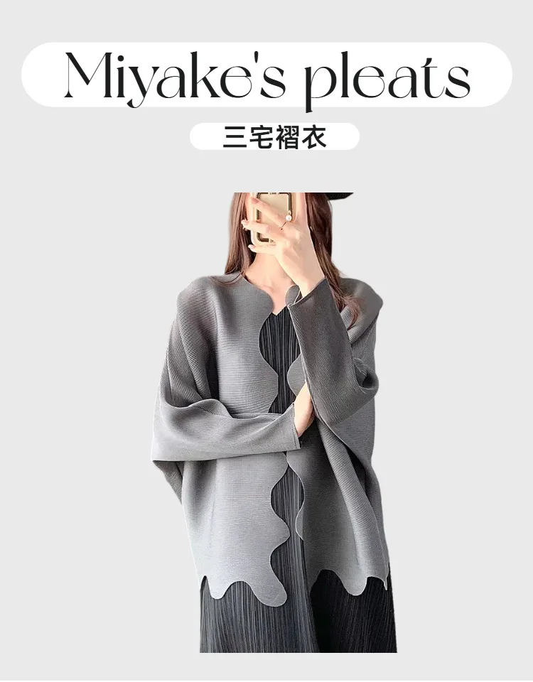 HOT SELLING Miyake lightweight casual long-sleeve loose-fit new cardigan coat  IN STOCK