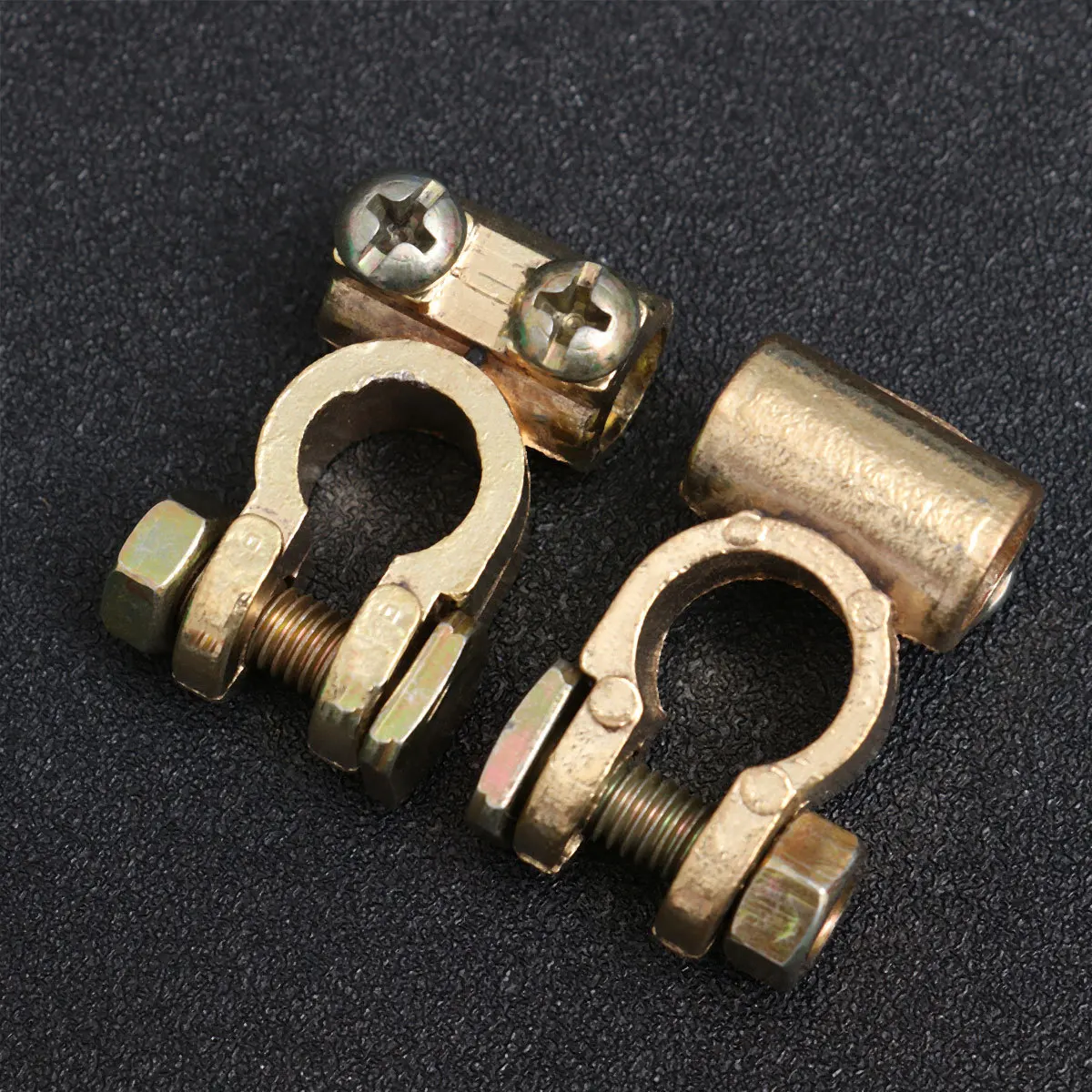 

2pcs Car Terminal Clamp Connector Auto Terminal End Metal Corrosion Resistant Durable Fast Installation For Truck Car