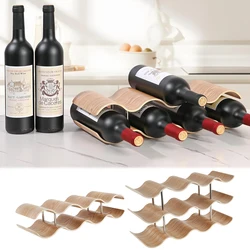 2/3-Tier Wooden Wine Rack Wavy Wine Bottle Organizer Holders for Cabinet Pantry Home Kitchen Bar Countertop Storage Display Rack