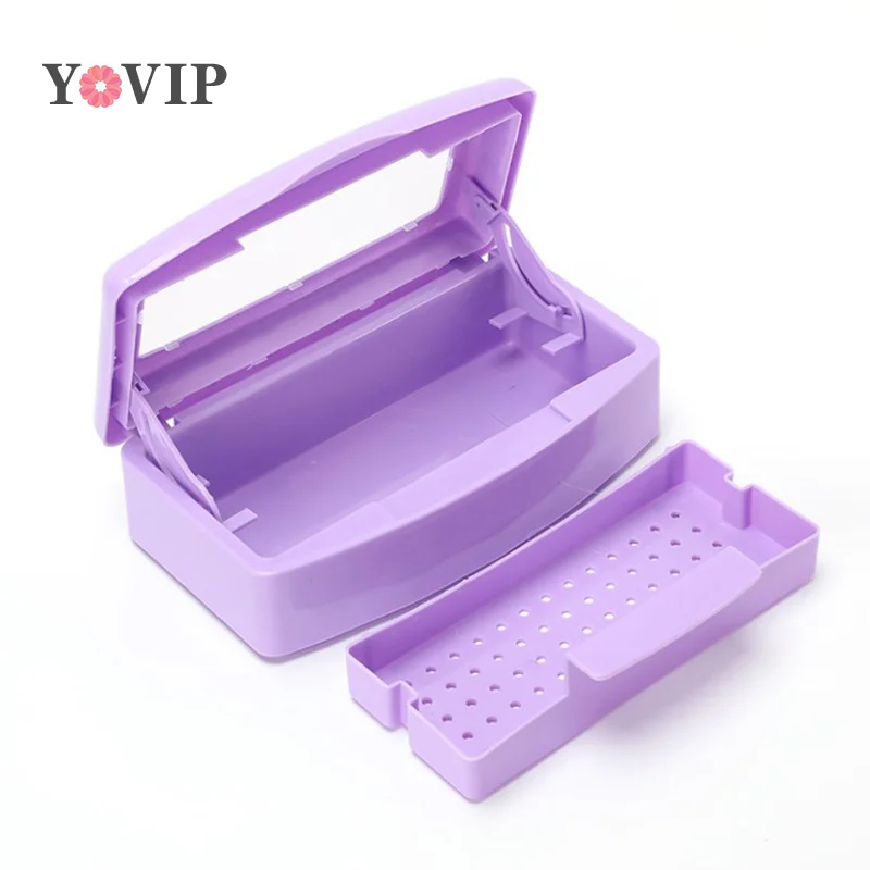 Nail Sterilizer Tray Disinfection Box Sterilizing Clean Nail Art Salon Manicure Implement Sanitize Tool Equipment Cleaner Tools