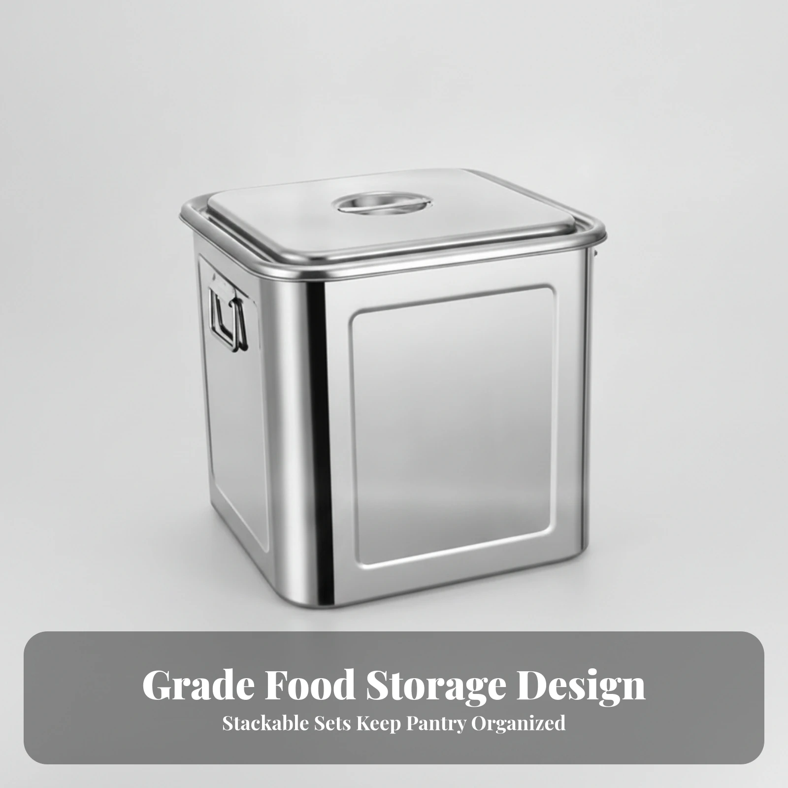 Stainless Steel Food Storage Container Easy to Clean Square Storage Container Stainless Steel Food Container Sealing for Chefs